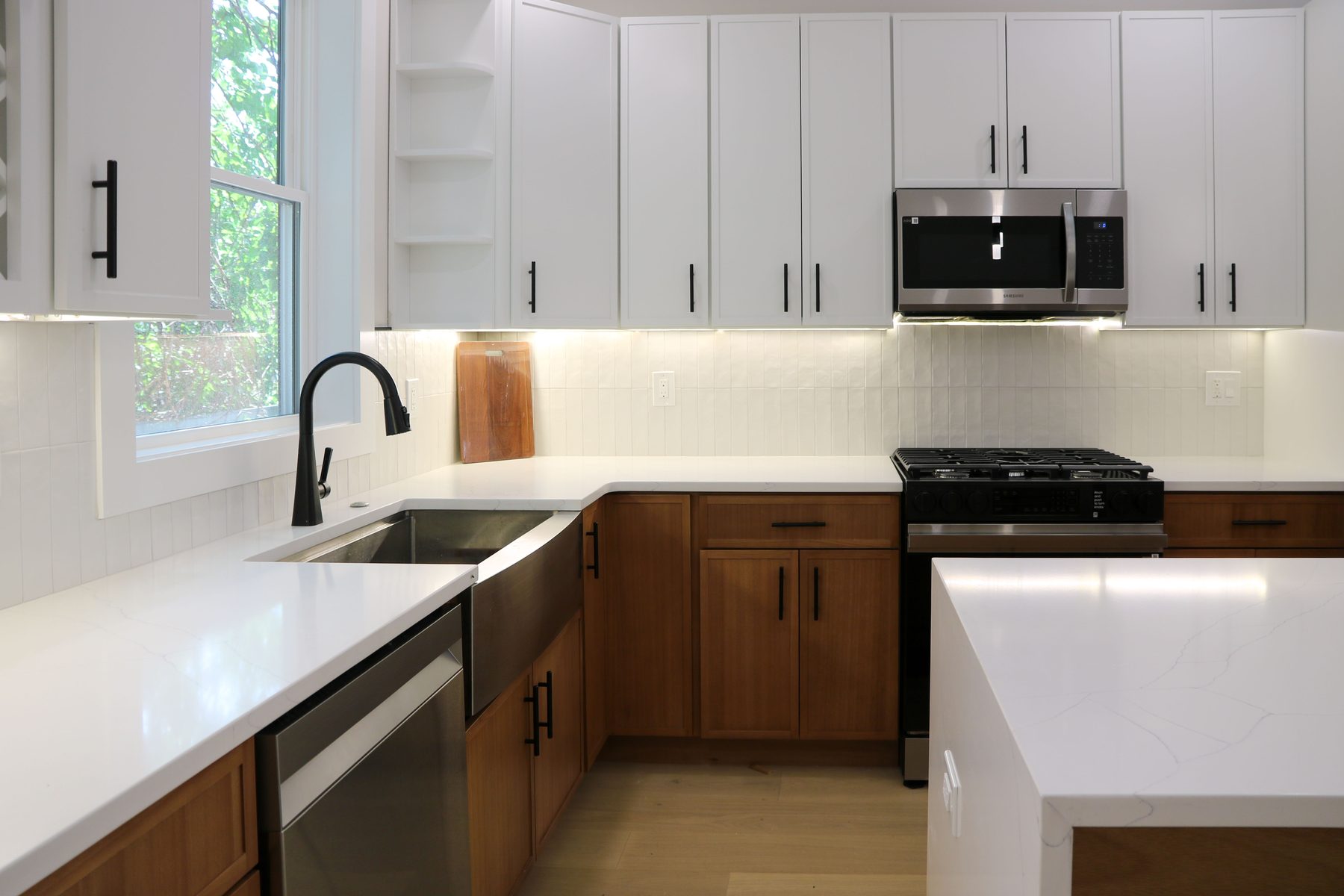 Destan residence kitchen install featuring custom cabinetry