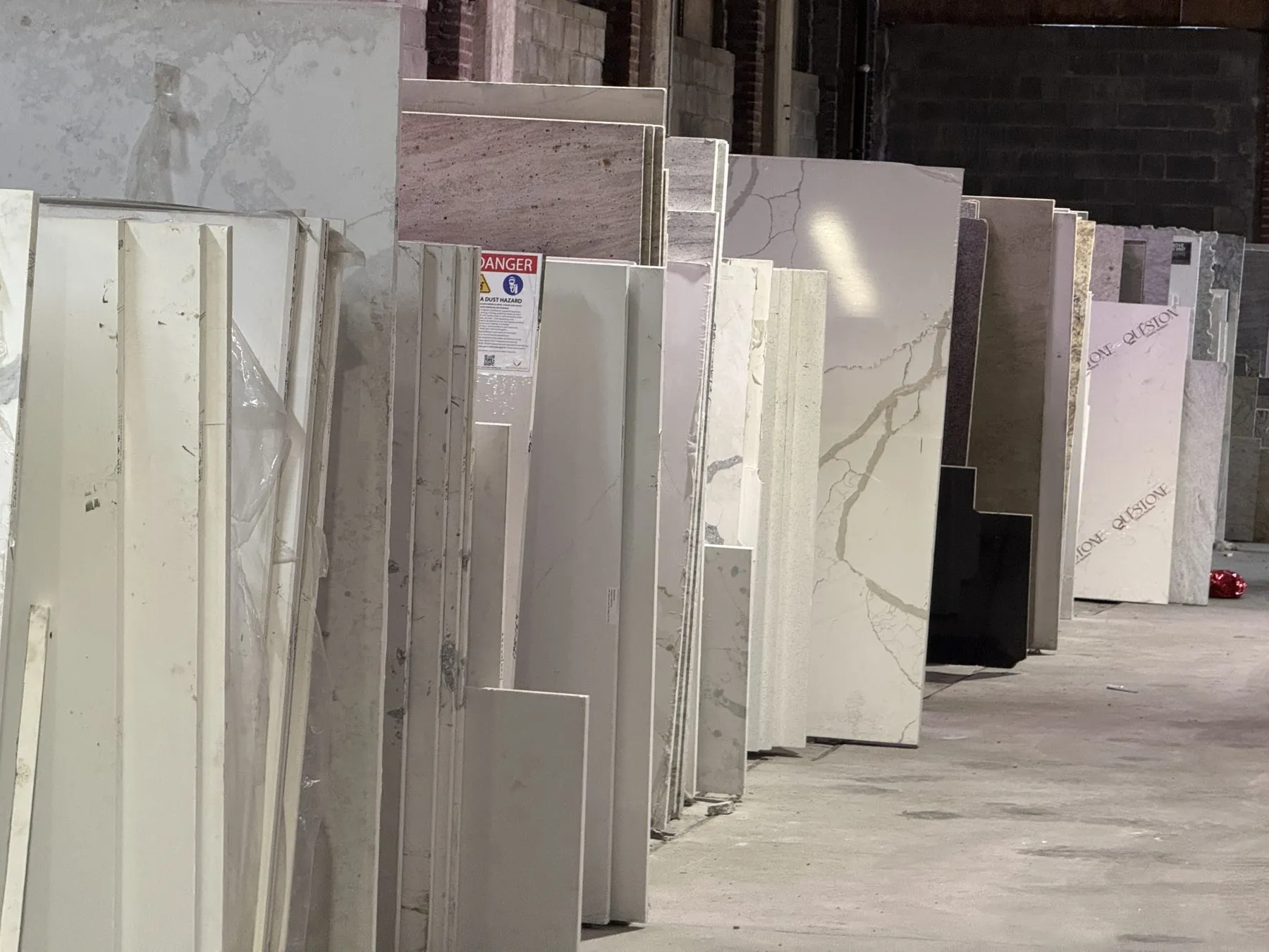 Slab inventory view inside the UMG warehouse