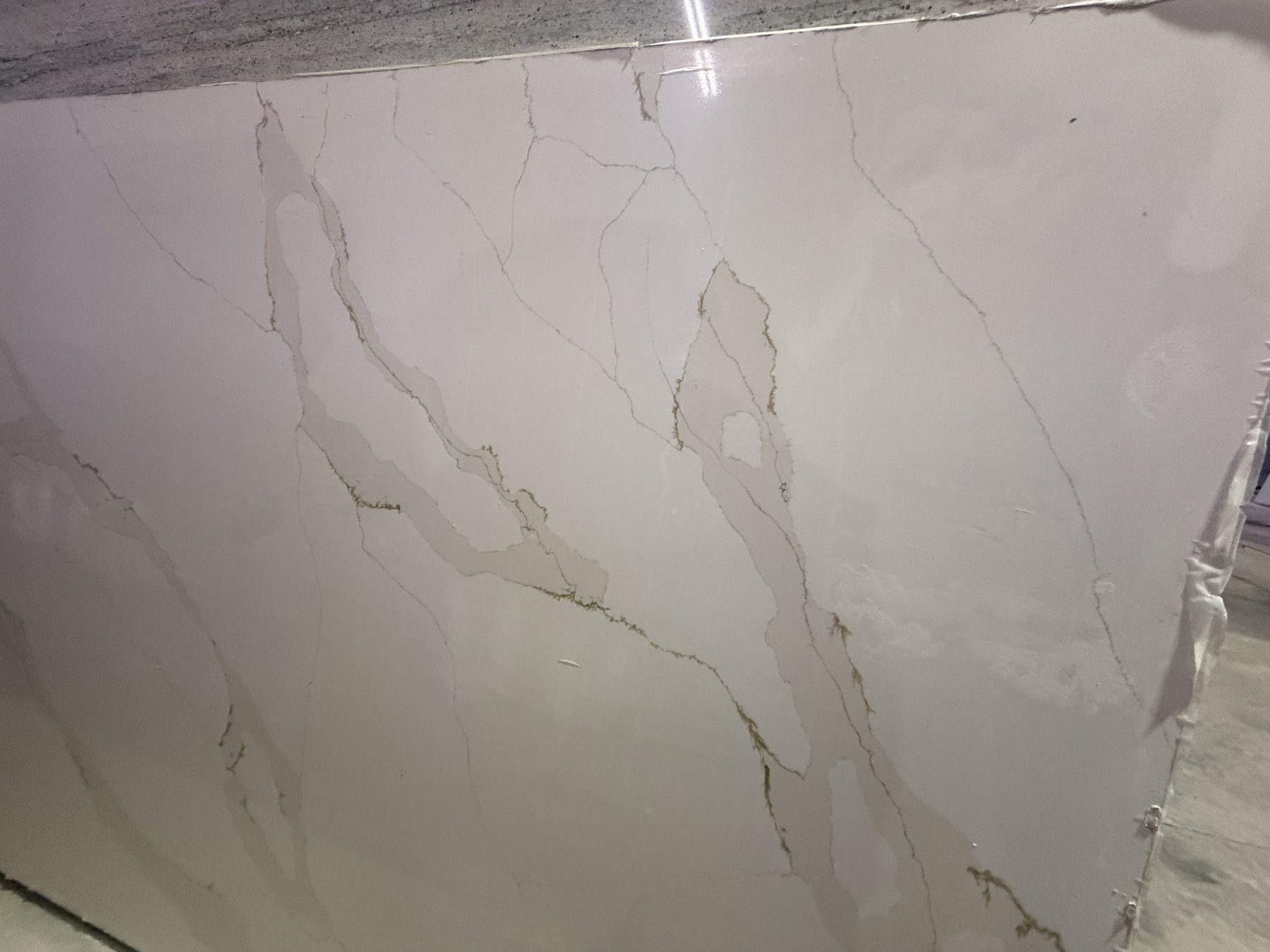 Polished granite face up close
