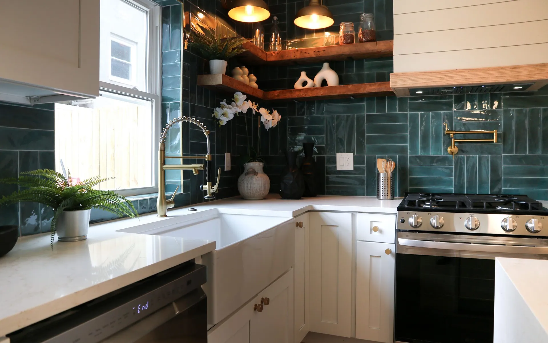 Modern kitchen with premium countertop surfaces